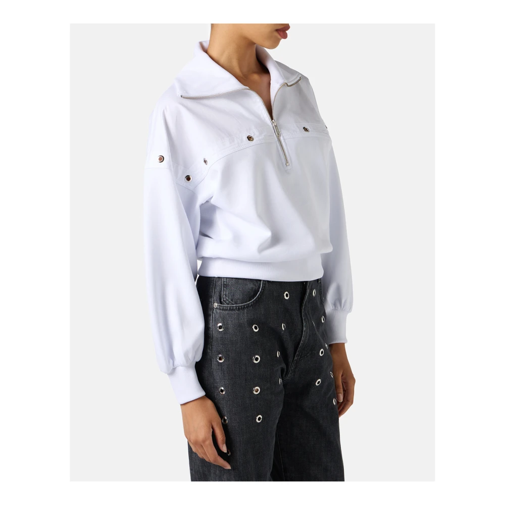 Iceberg Geknipte pasvorm witte sweatshirt van scuba stof White Dames