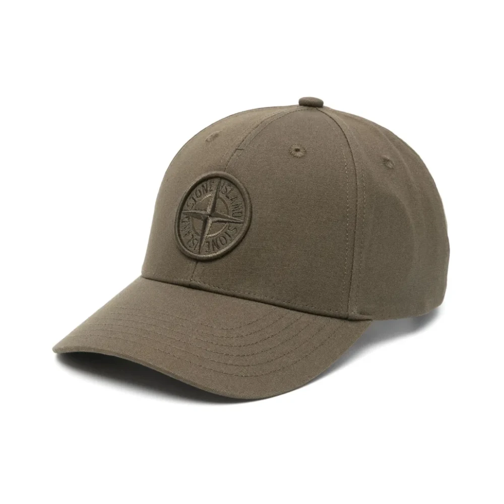 Stone Island Groene Katoenen Pet met Ingedrukt Logo Green Heren