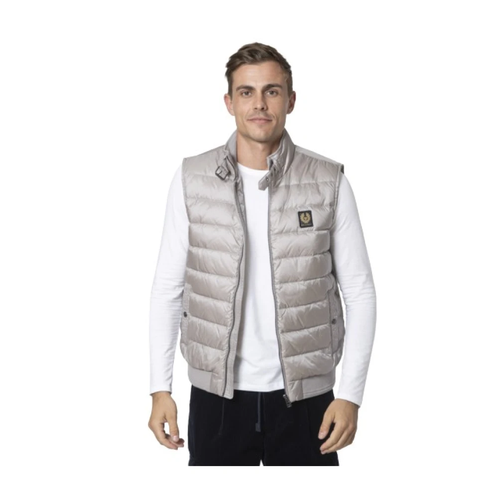 Belstaff Metallic Grijze Mouwloze Vest Gray Heren