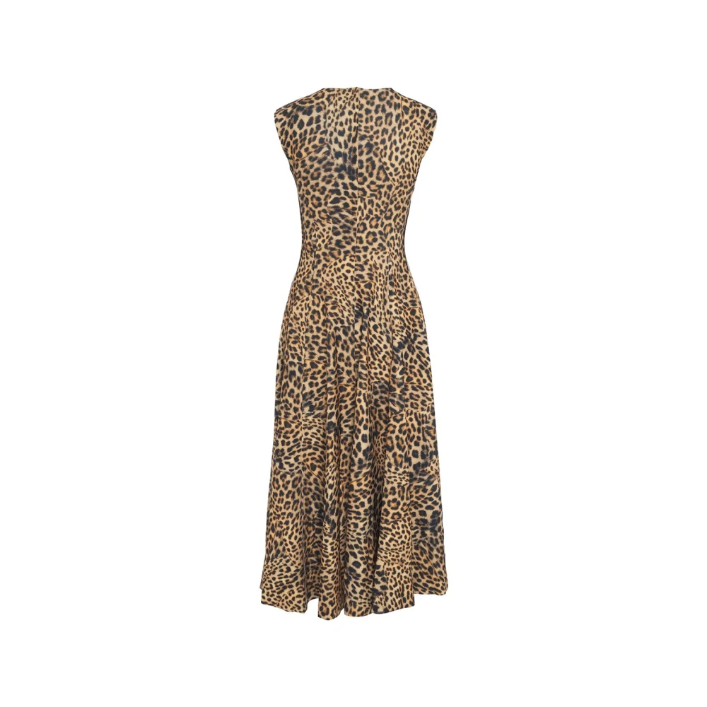 Norma Kamali Gele dierenprint mouwloze jurk Multicolor Dames