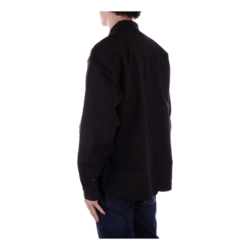 Carhartt WIP Zwarte Jassen Logo Voorste Knoopsluiting Black Heren