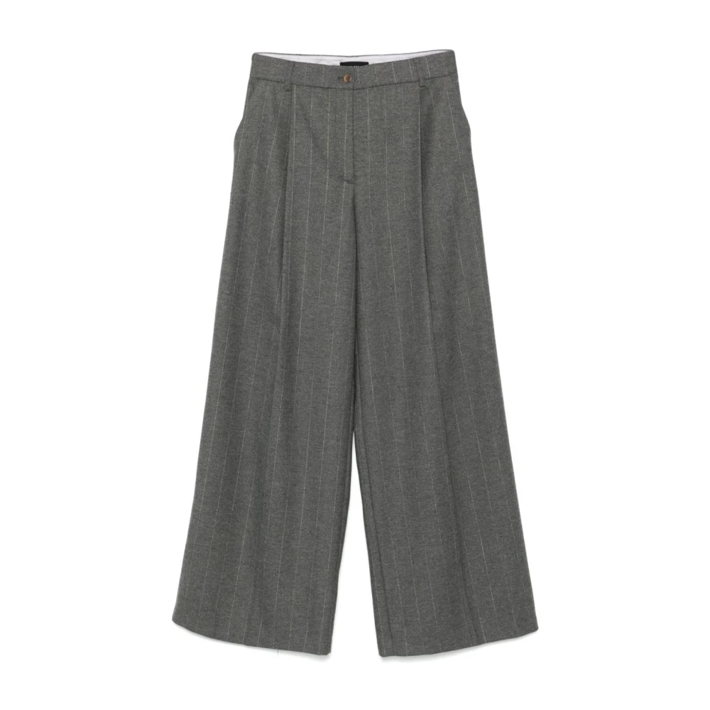 Hebe Studio Palazzo Broek in Middengrijs Twill Gray Dames