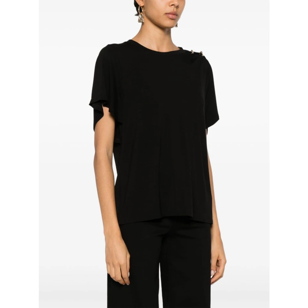 Liu Jo Zwarte T-shirts en Polos Black Dames