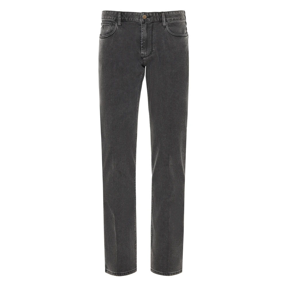 Emporio Armani Klassieke Denim Jeans met Logodetail Gray Heren