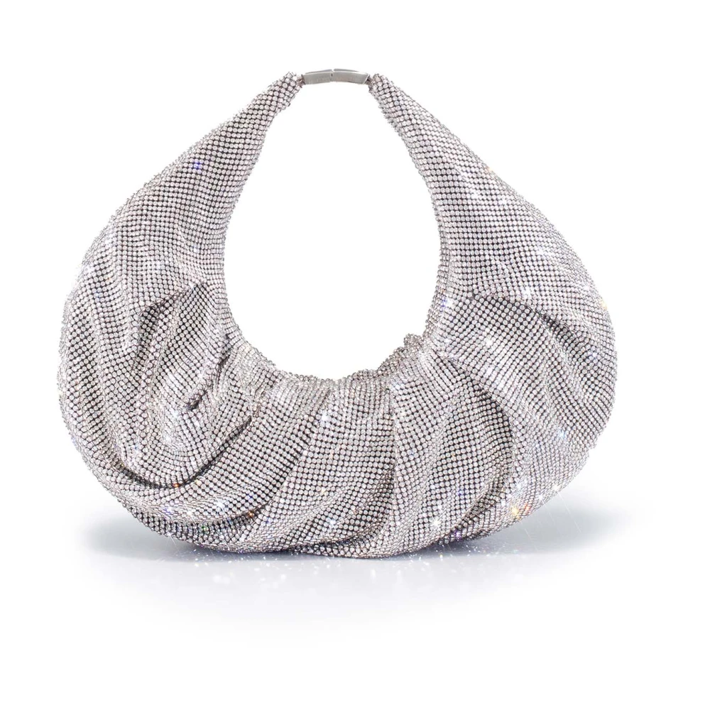 Benedetta Bruzziches Zilveren Mesh Handtas met Strass Gray Dames