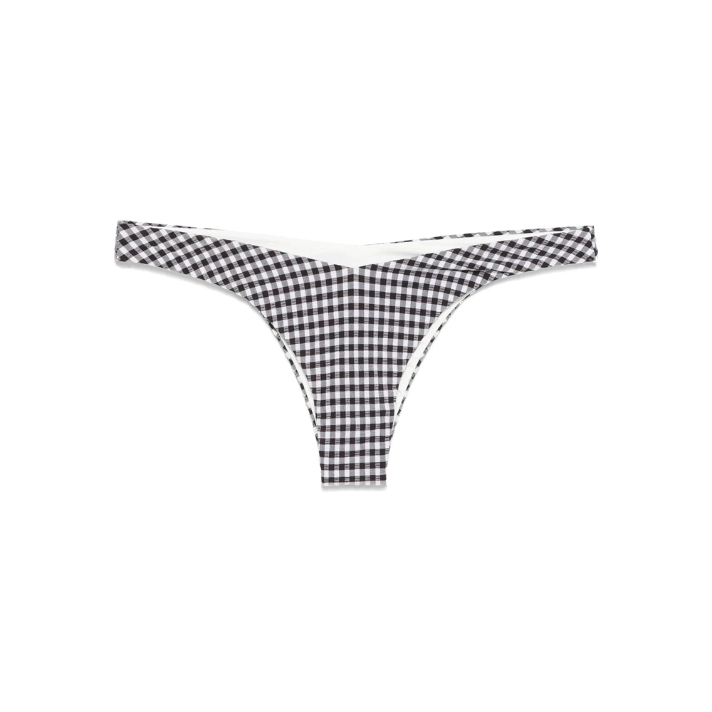 Frankies Bikinis Zwart Gingham Ruitprint Strandkleding Black Dames
