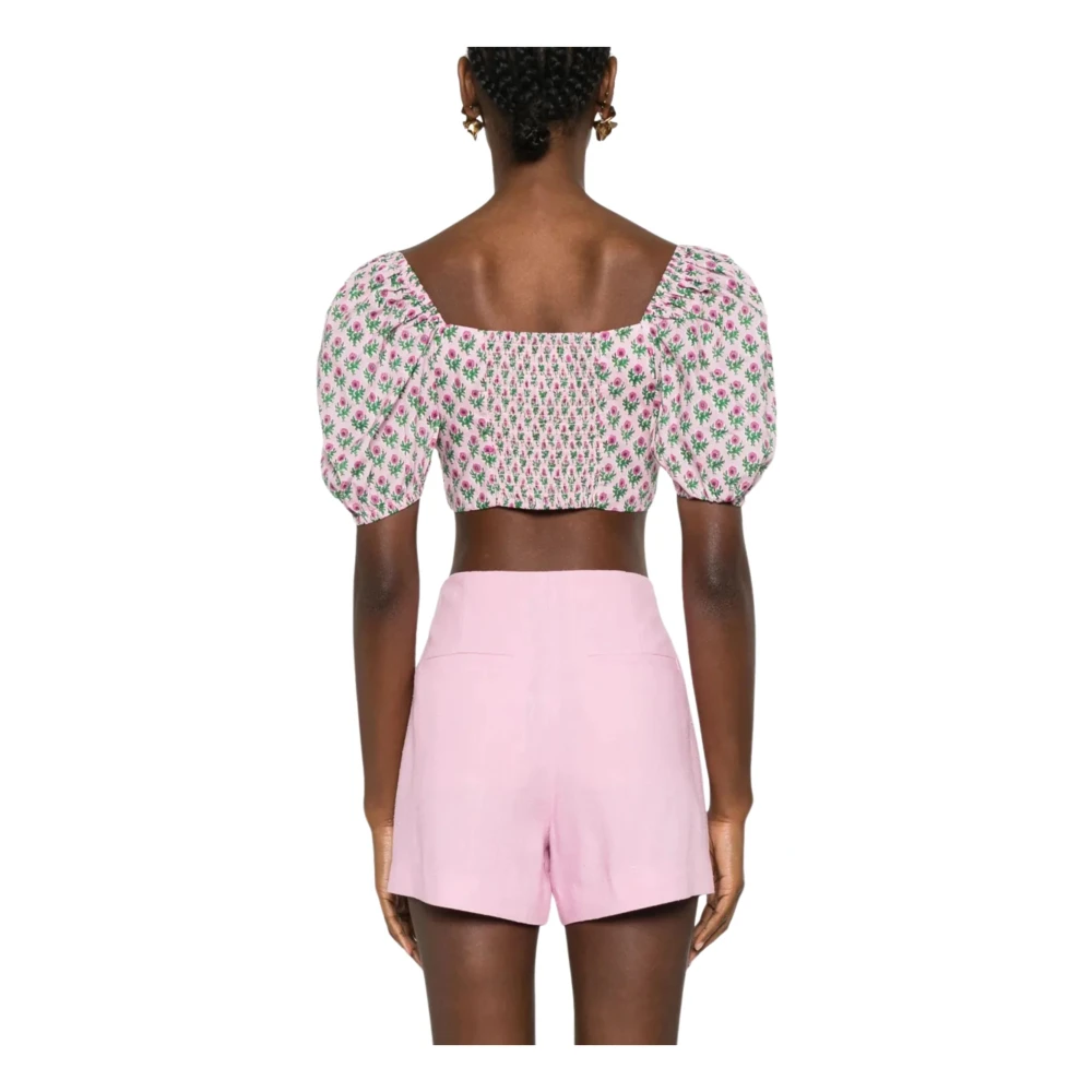 MC2 Saint Barth Bloemen Cropped Kinder Top Roze Pink Dames