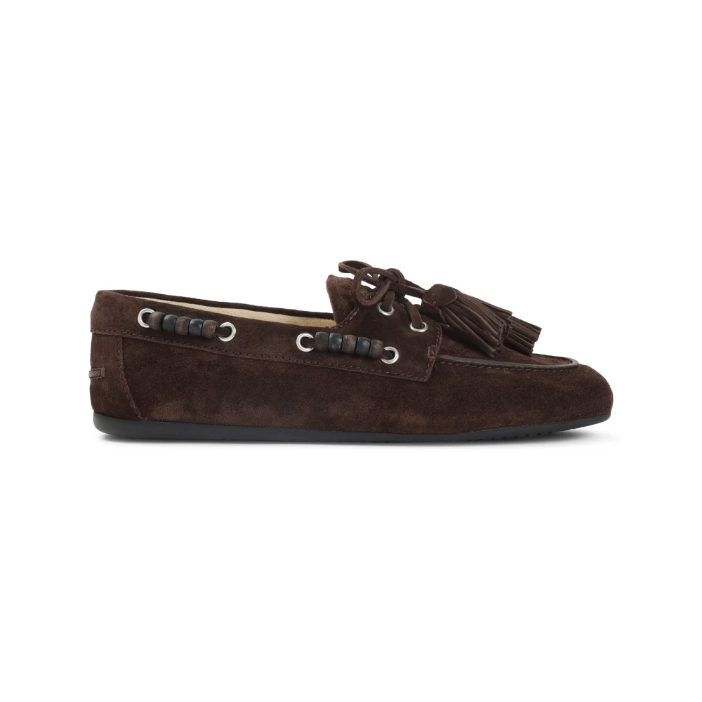 Miu Miu Brown Deck Loafer - Female - Boat Shoes - 4 Uk - Shoes