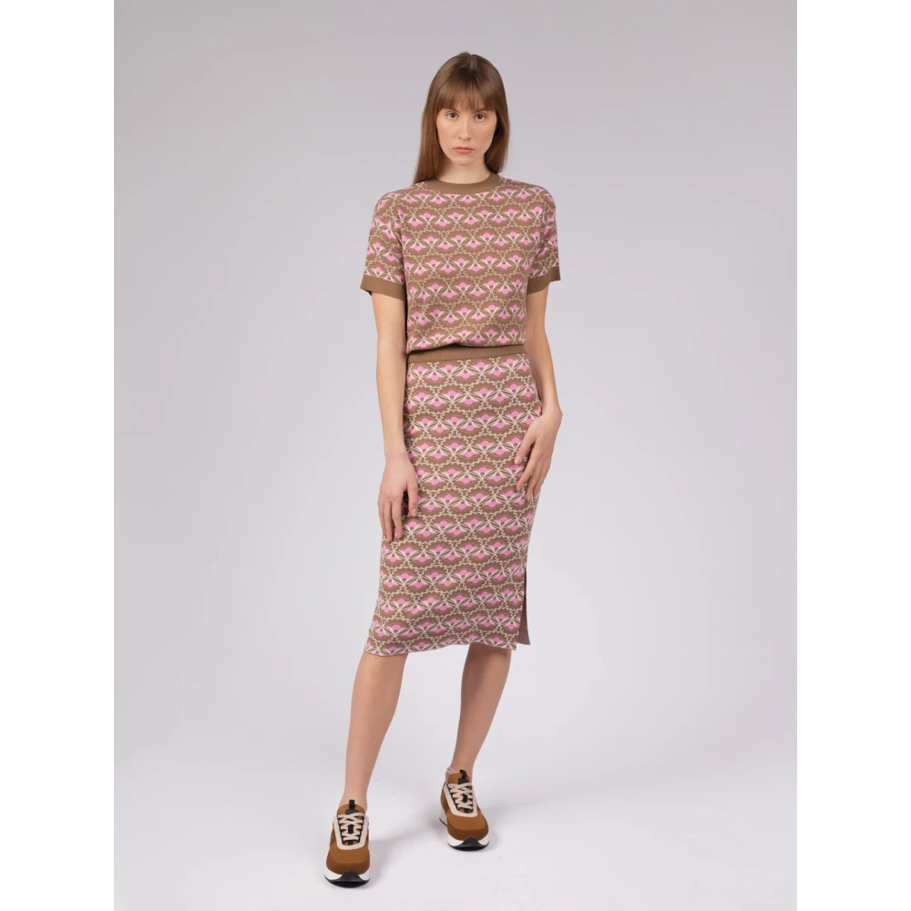 Max Mara Weekend Gebreide potloodrok in viscosemix Brown Dames