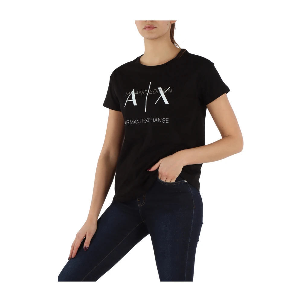 Armani Exchange Katoenen Milano Edition T-shirt Black Dames