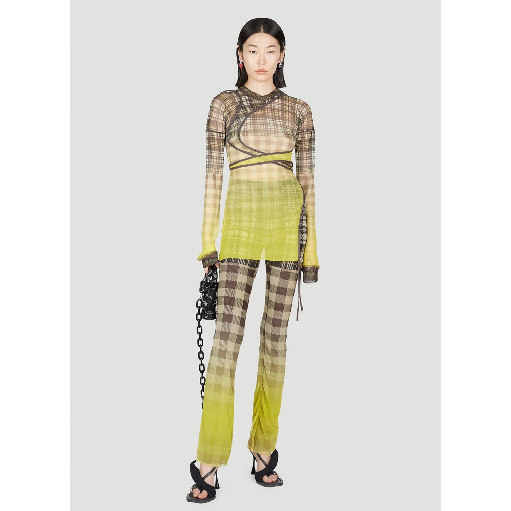 Ottolinger Doorschijnende Geruite Top Multicolor Dames