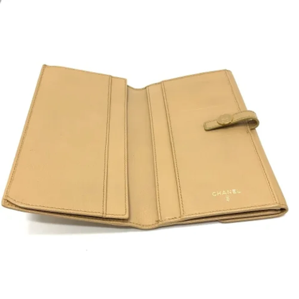 Chanel Vintage Pre-owned Leather wallets Beige Dames