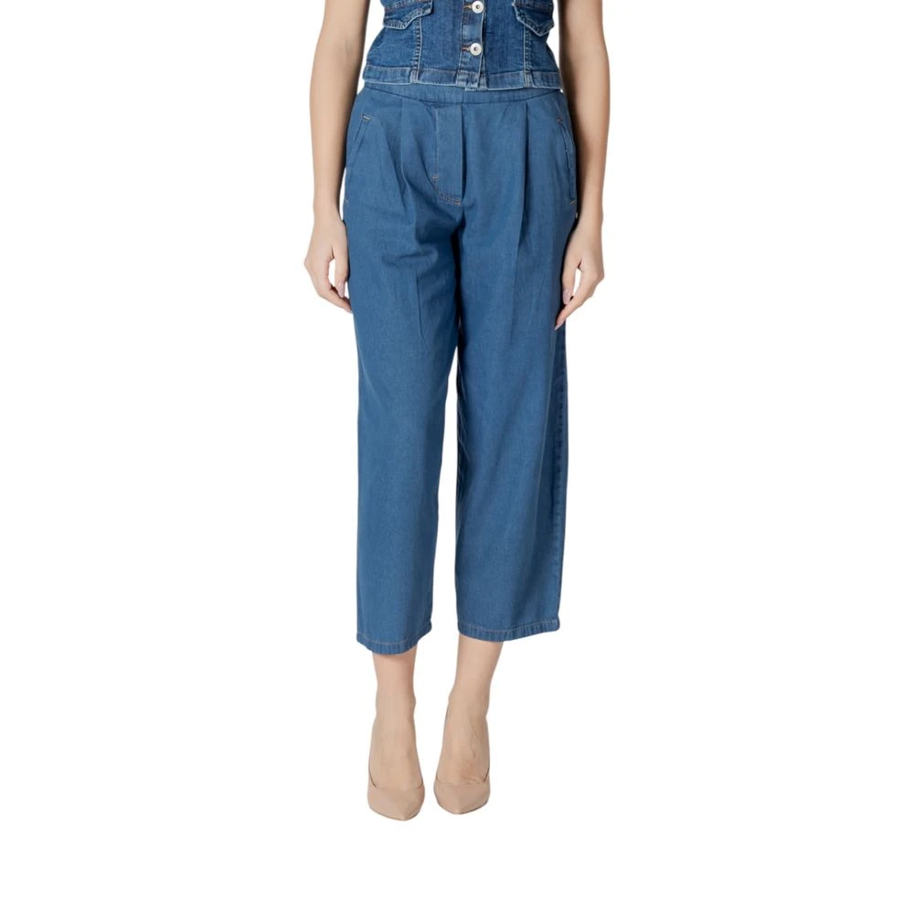 Ichi Women's Blue Iharcher Pa Jeans - Cropped Jeans - S - Jeans
