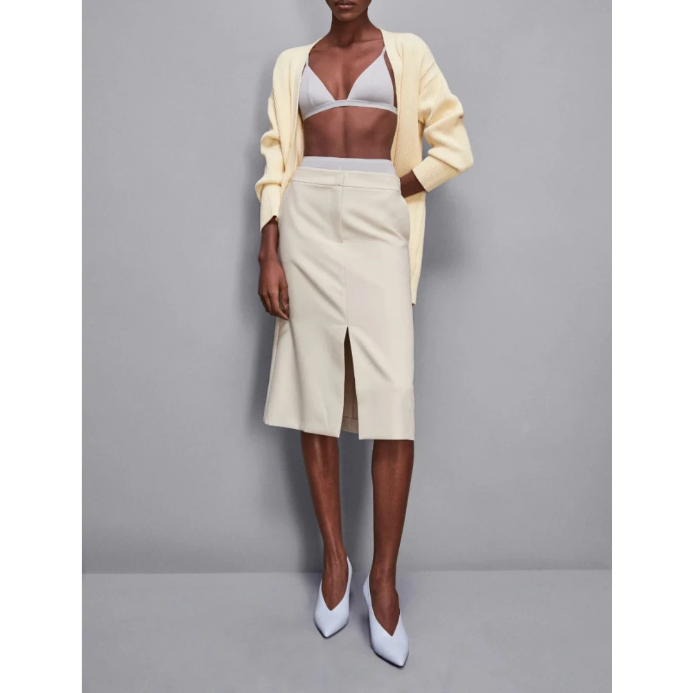 PATRIZIA PEPE Midi Rok Onder de Knie Beige Dames