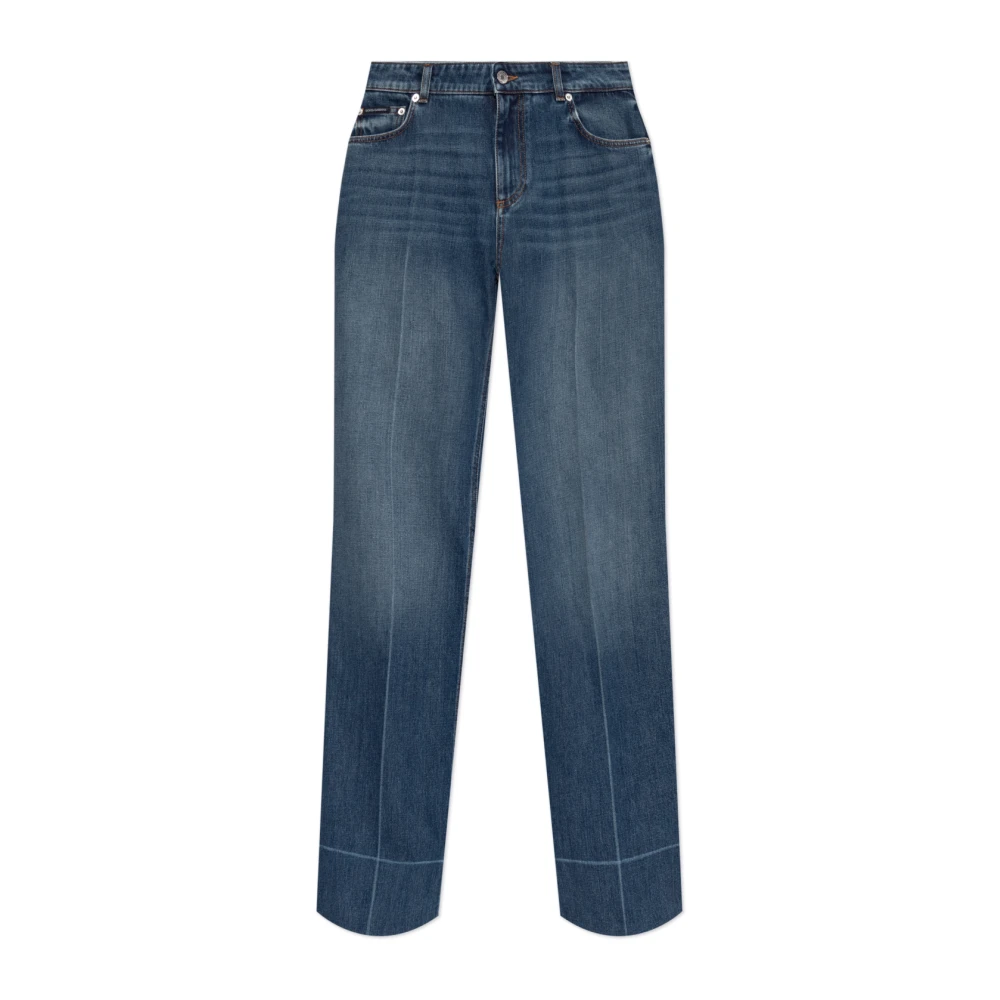 Dolce & Gabbana Women's Blue Straight-Leg Jeans - Straight Fit Jeans - Xs - Jeans