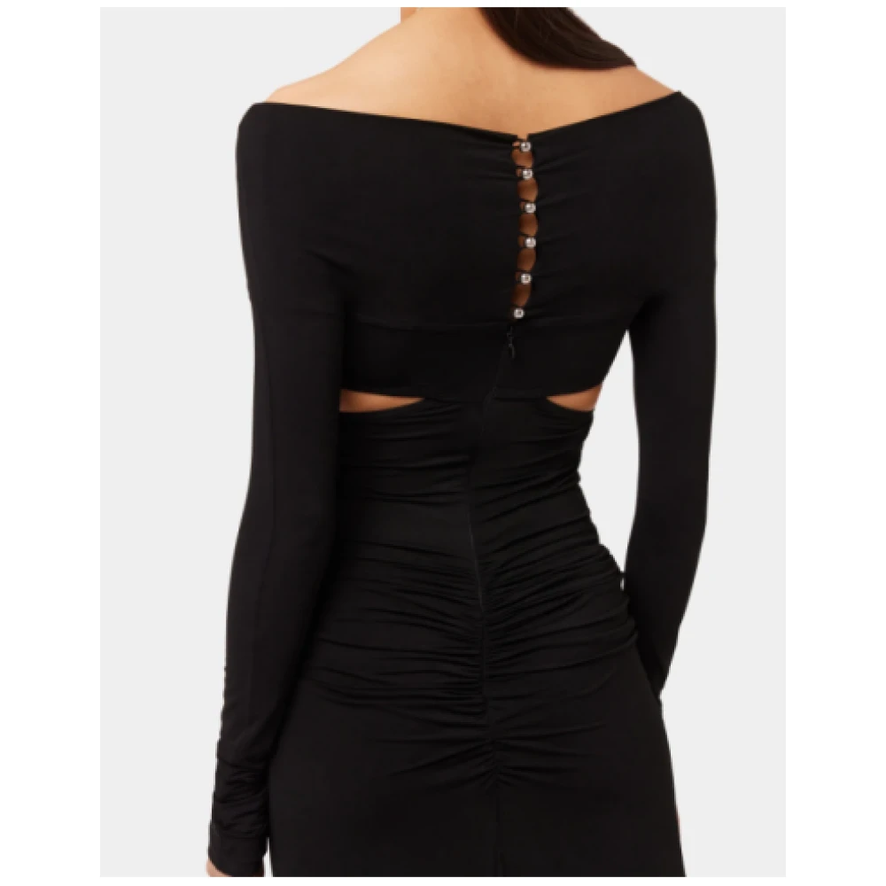 Paco Rabanne Zwarte Jersey Lange Jurk Black Dames