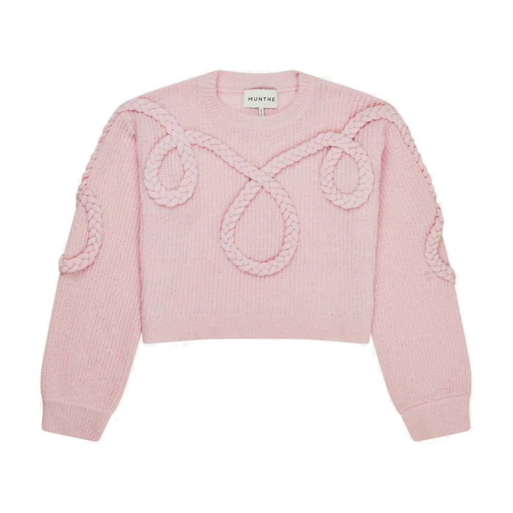 Munthe Elegante Western-geïnspireerde Gebreide Trui Pink Dames