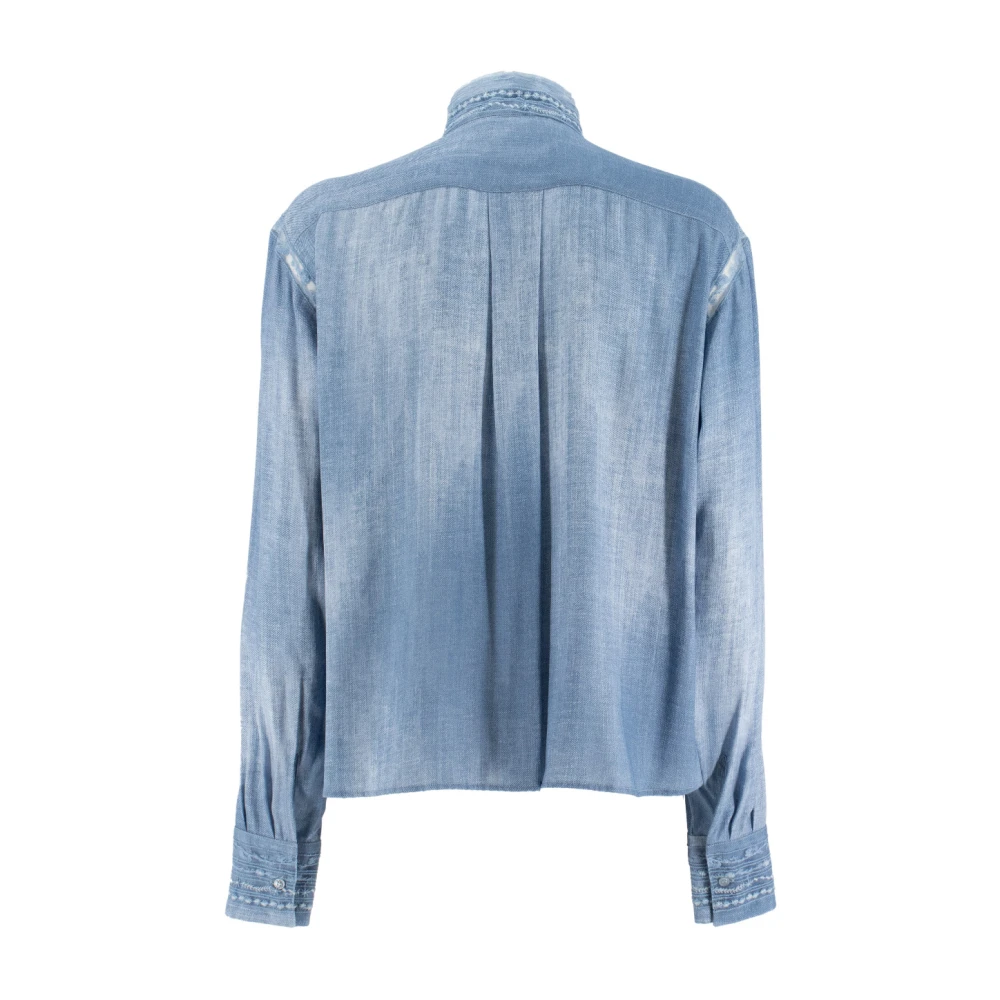 Ermanno Scervino Vintage Kant Shirt met Verfijnd Ontwerp Blue Dames