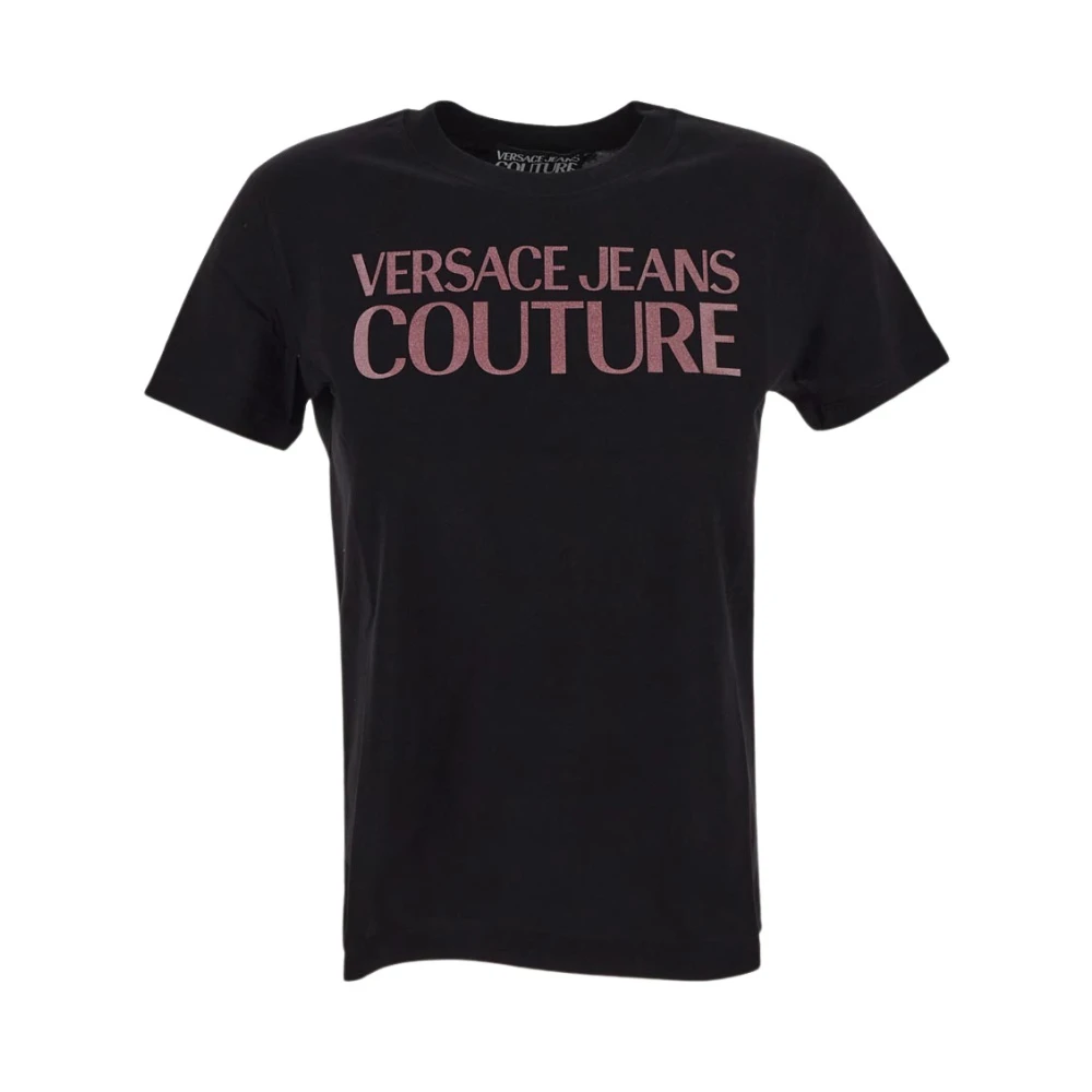 Versace Jeans Couture Logo Katoenen T-Shirt Black Dames