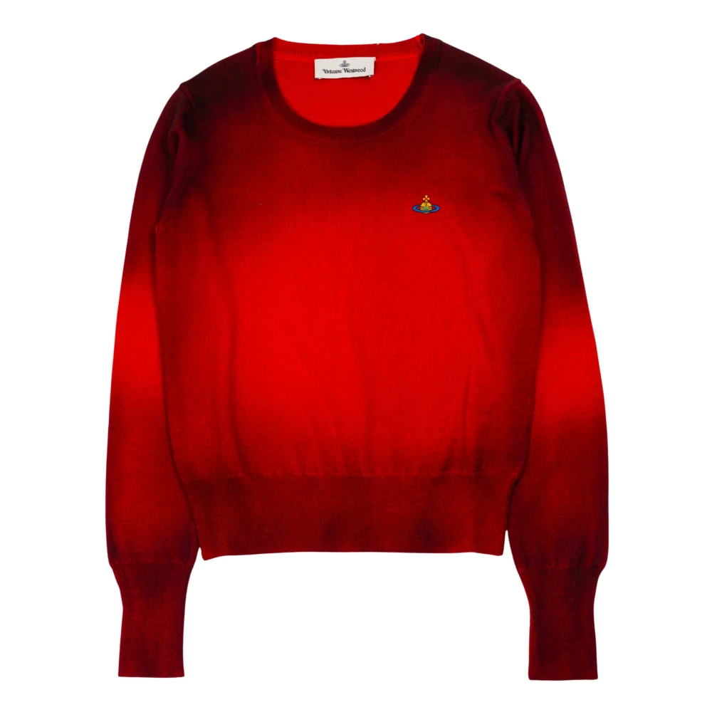 Vivienne Westwood Rood Zwarte wollen trui met intarsia orb Red Dames