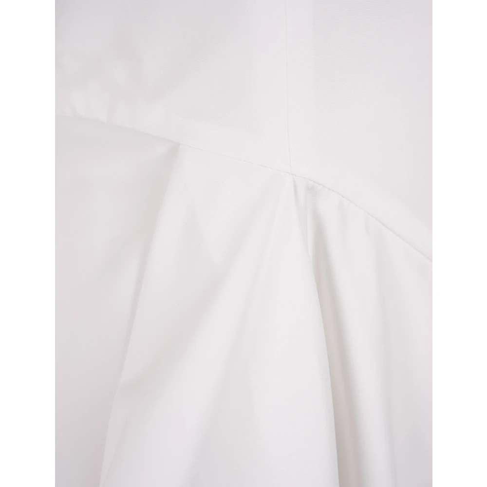 alexander mcqueen Witte Katoenen Poplin Midi Jurk White Dames