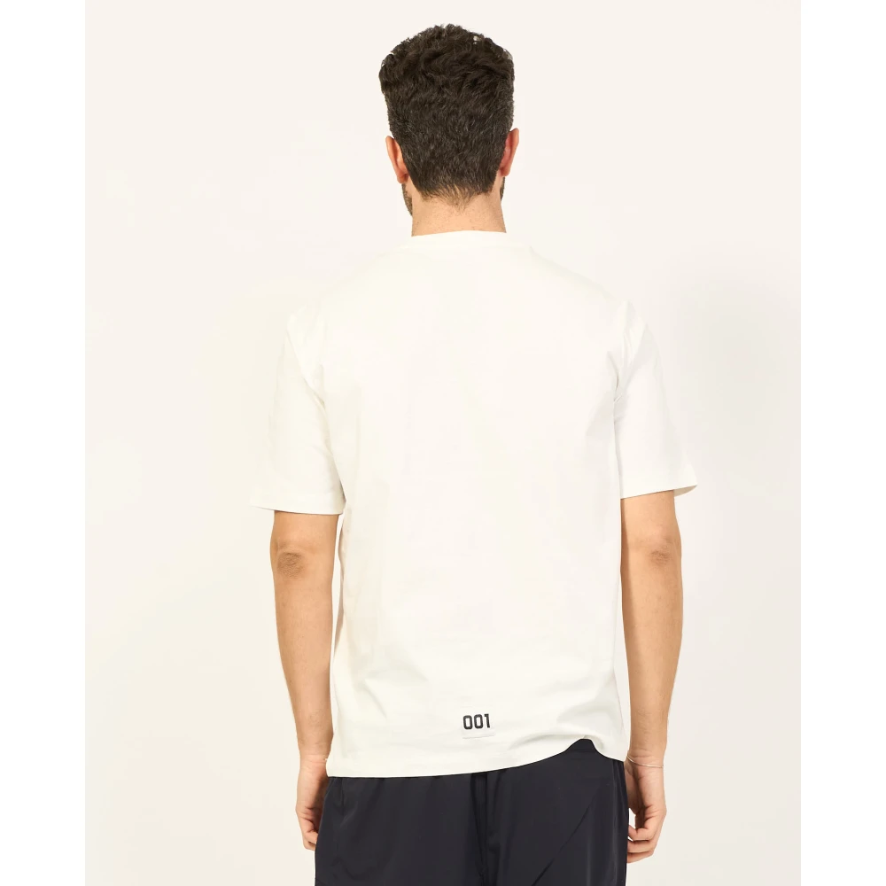 Armani Exchange Golfprint Katoenen T-shirt White Heren