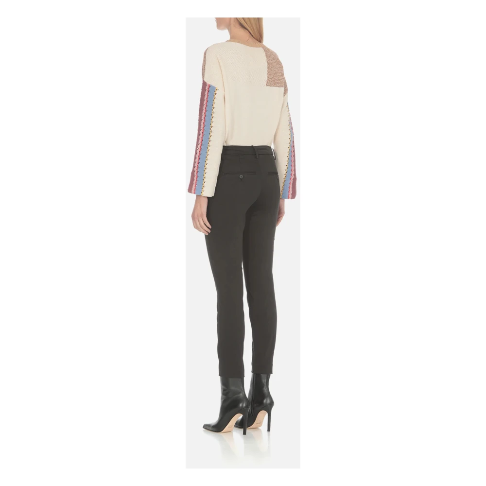 Dondup Zwarte Slim Chino Broek Black Dames