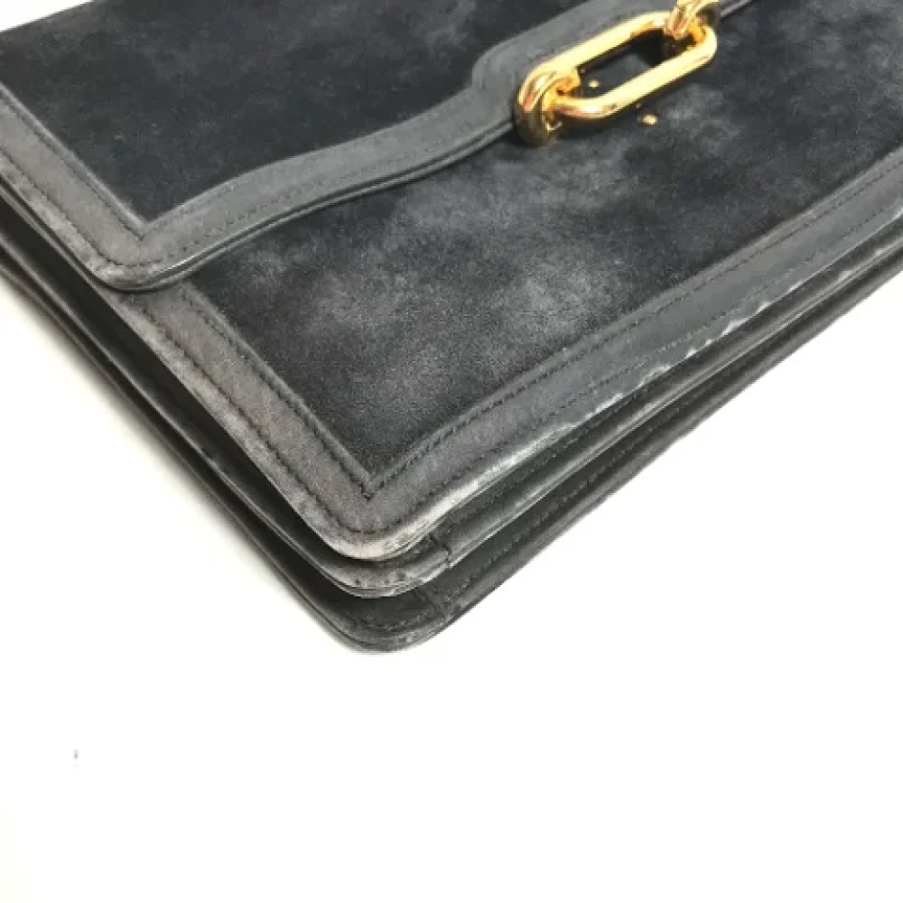 Hermès Vintage Pre-owned Leather shoulder-bags Gray Dames