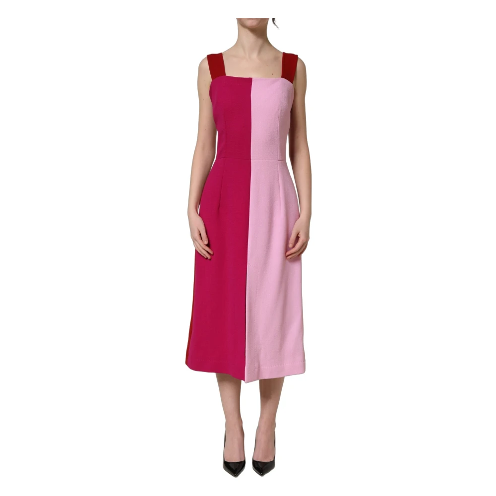 Dolce & Gabbana Women's Pink Midi Dresses, 2XL, Sleeveless Midi Dress