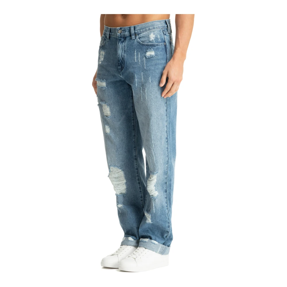 Michael Kors Mid Waist Jeans met Logo Blue Heren