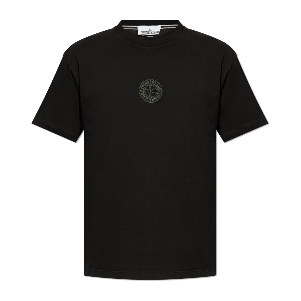 Stone Island T-shirt met logo Black Heren