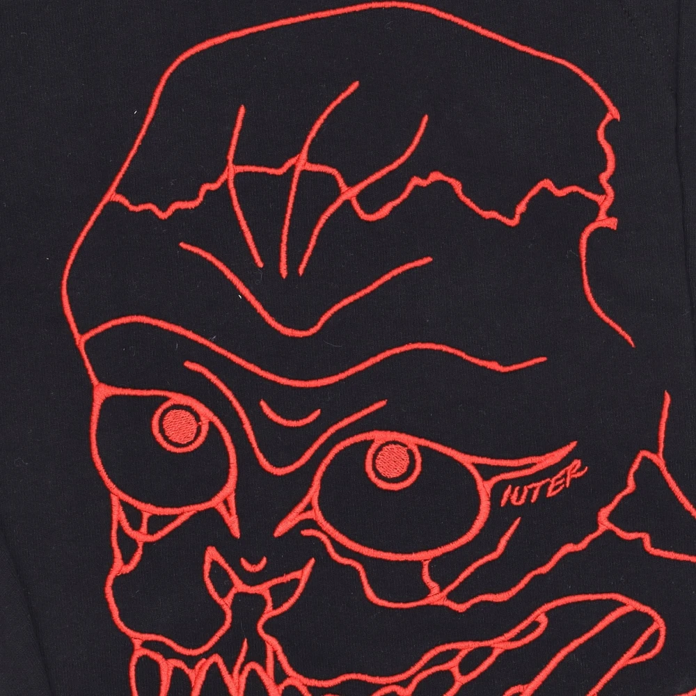 Iuter Zwarte Skull Sweatpants Lange Fleece Black Heren