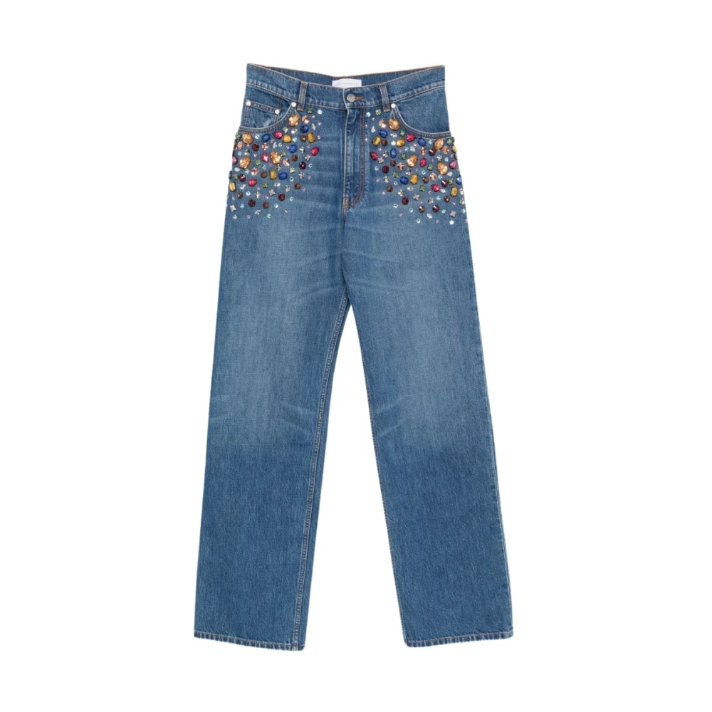 Stella Mccartney Donna Blu - Jeans Dritti Con Cristalli - Jeans - W28