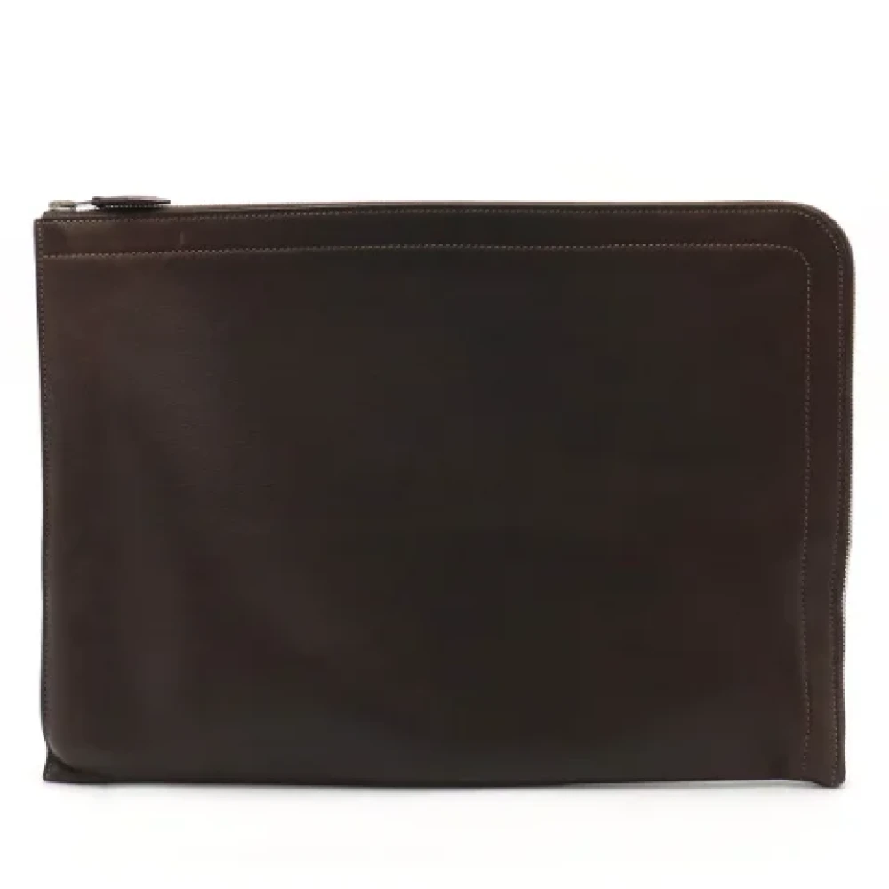 Hermès Vintage Pre-owned Leather clutches Brown Heren