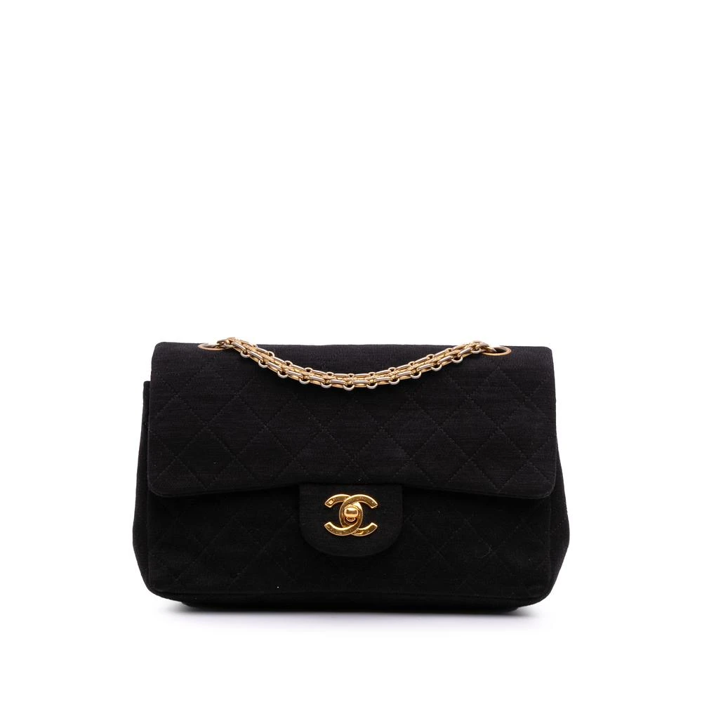 Chanel Vintage Women's Black Pre-Owned Stylish Quilted Shoulder Bag With Chain Detail