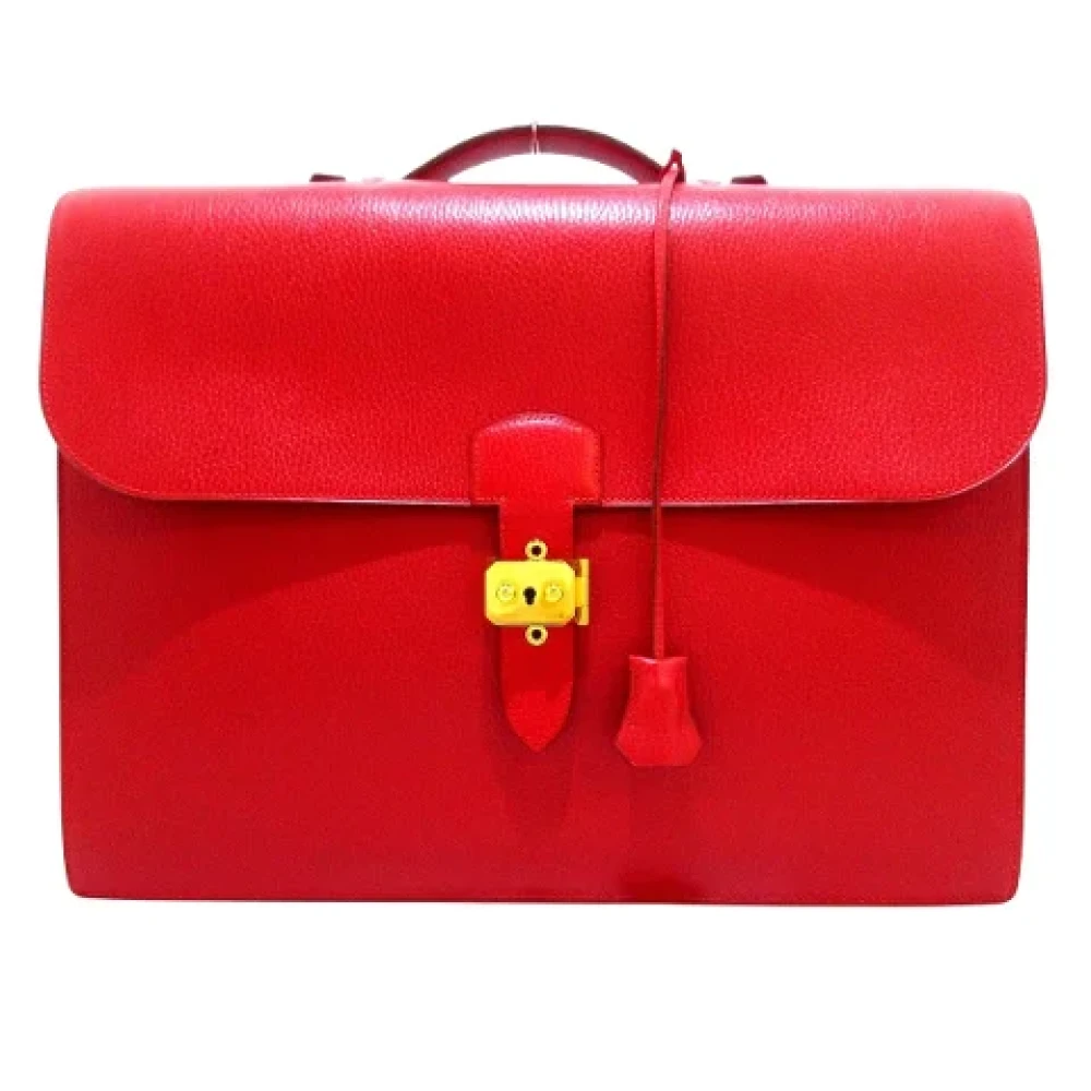 Hermès Vintage Pre-owned Leather briefcases Red Dames