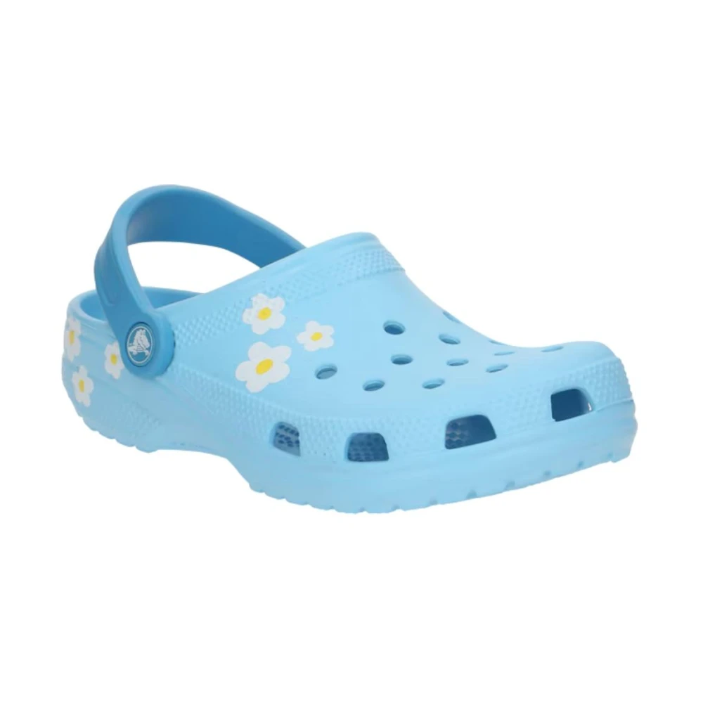 Crocs Girls Blue Daisy Clog Sandals Floral - Kids Sandals - 33 Eu - Kids