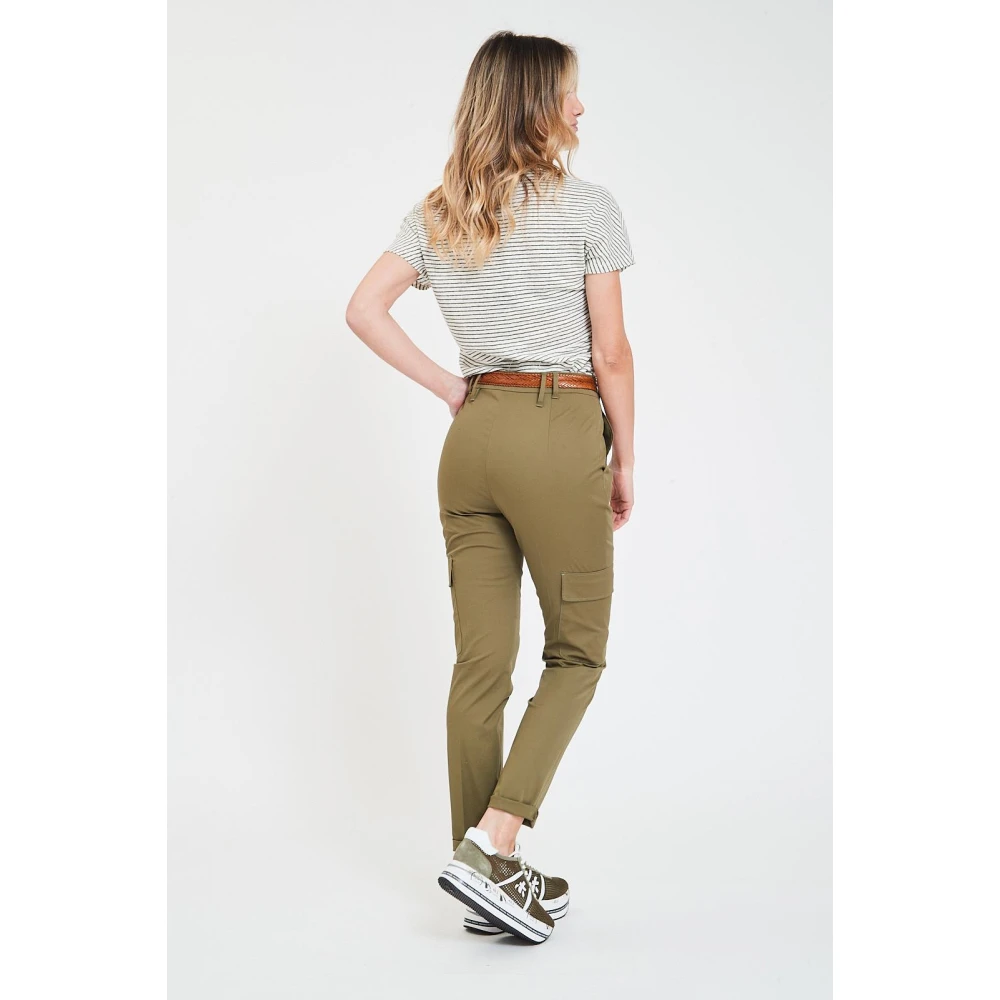 Max Mara Alfio Broek met Twee Zakken Green Dames