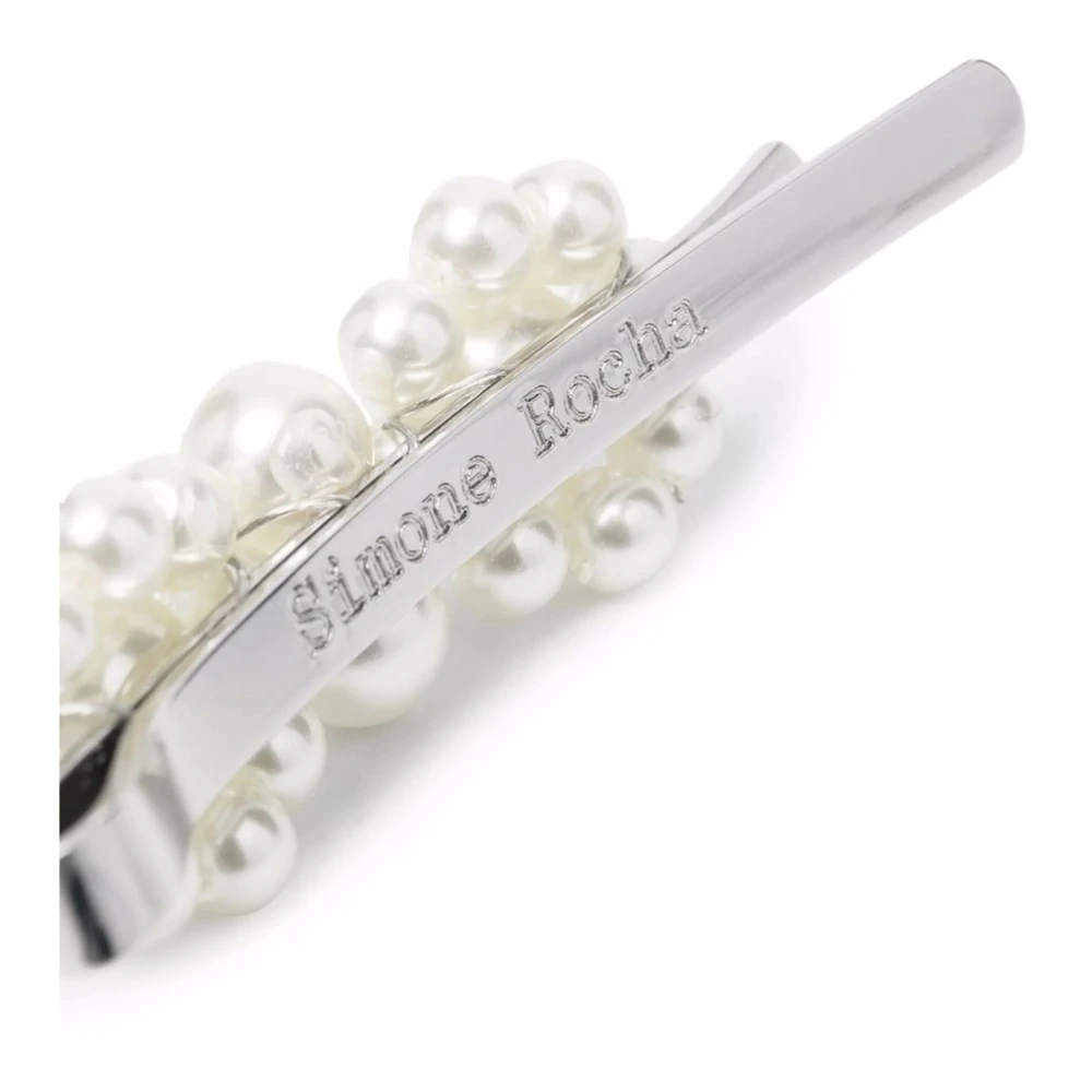 Simone Rocha Zilveren Bloem Haarklem White Dames
