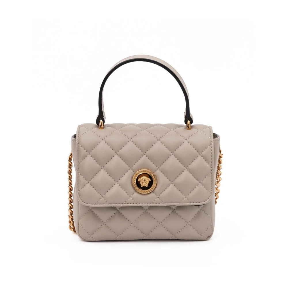 Versace Taupe Quilted Leather Handbag - Image 2