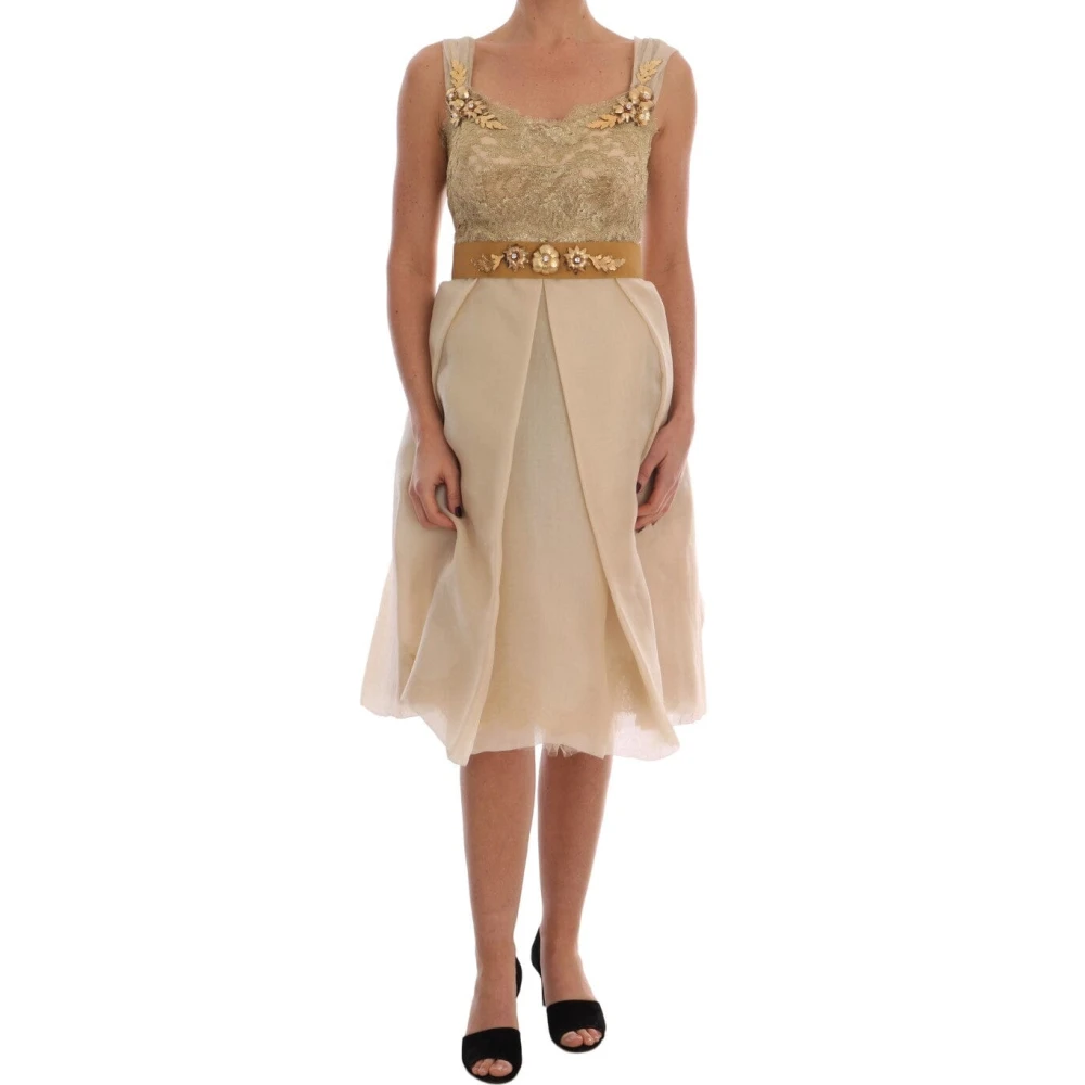 Dolce & Gabbana Gul Silkesklänning - Elegant Och Bekväm