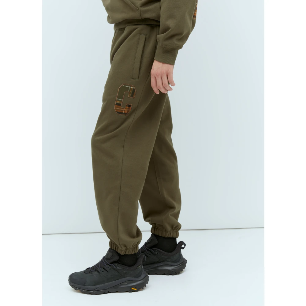 Carhartt WIP Geruite Motief Katoenen Fleece Trainingsbroek Green Heren