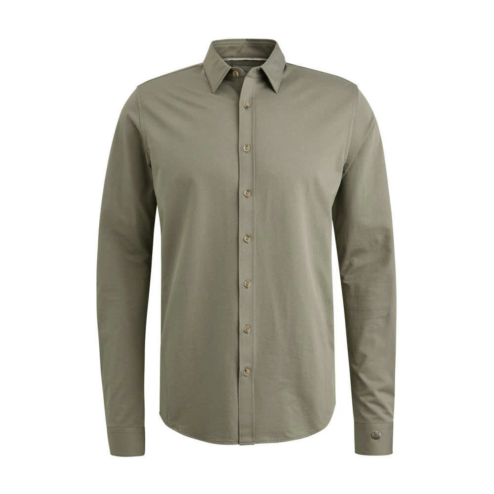 Cast Iron Lange Mouw Twill Jersey Shirt Green Heren