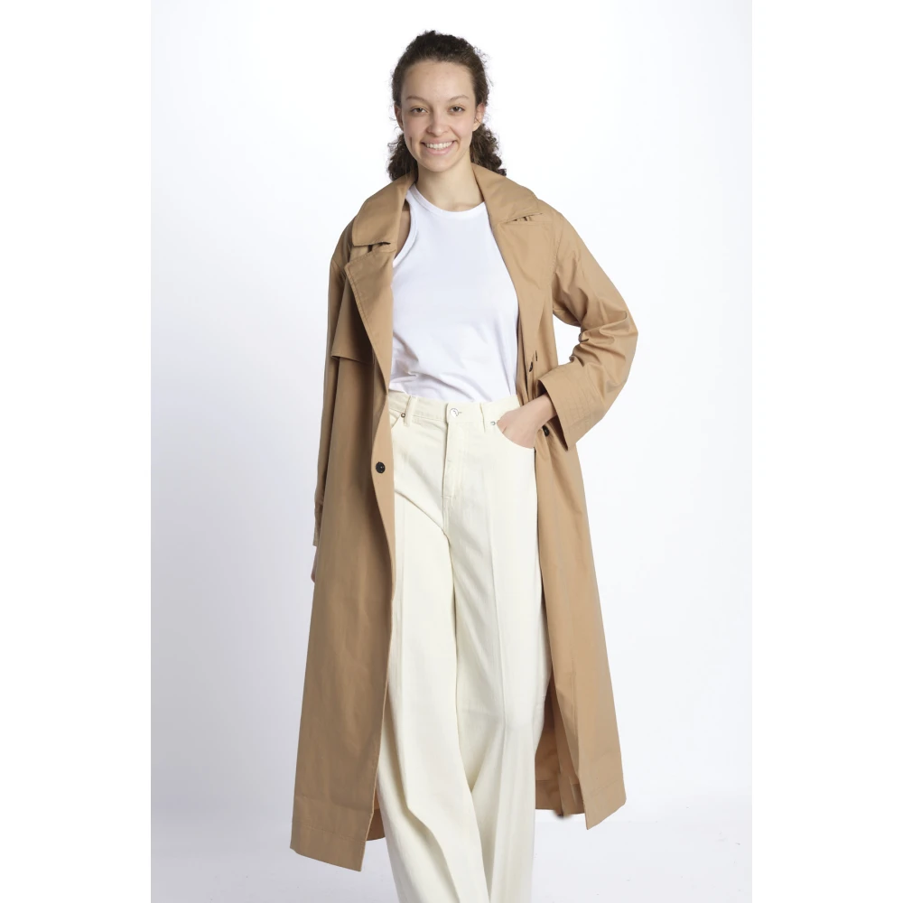 OOF Wear Katoenen Trenchcoat Beige Dames