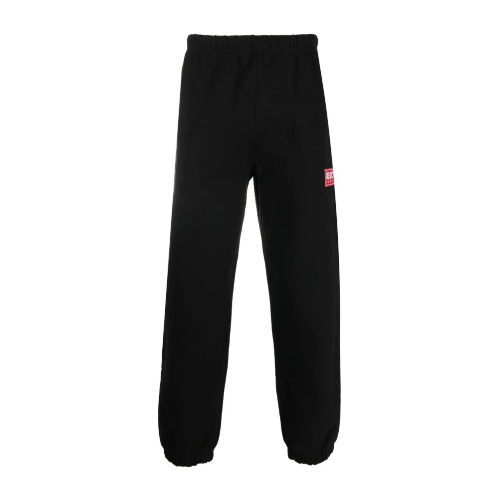 Kenzo Men's Black Logo-Patch Track Trousers - Sweatpants - Xl - Trousers