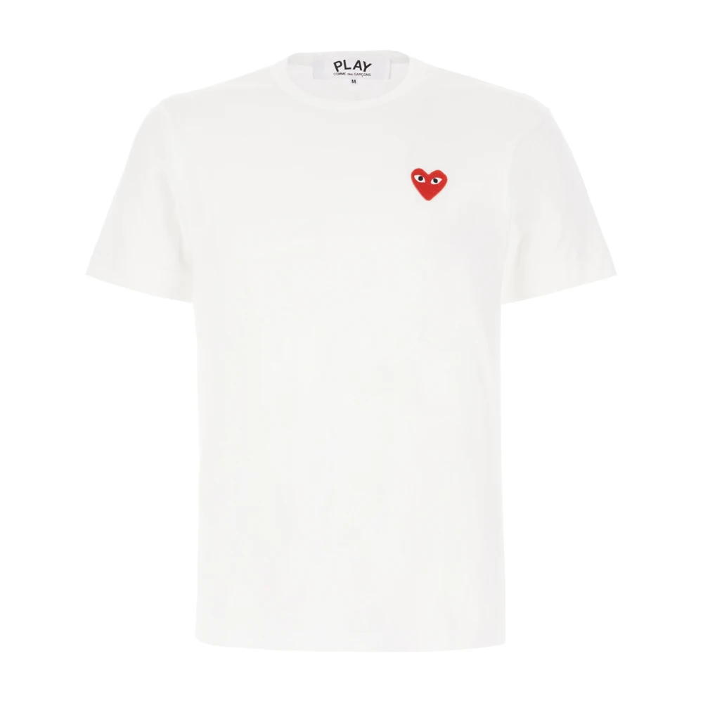 Comme des Garçons Play Avslappnad Bomull T-shirt för Män White, Herr