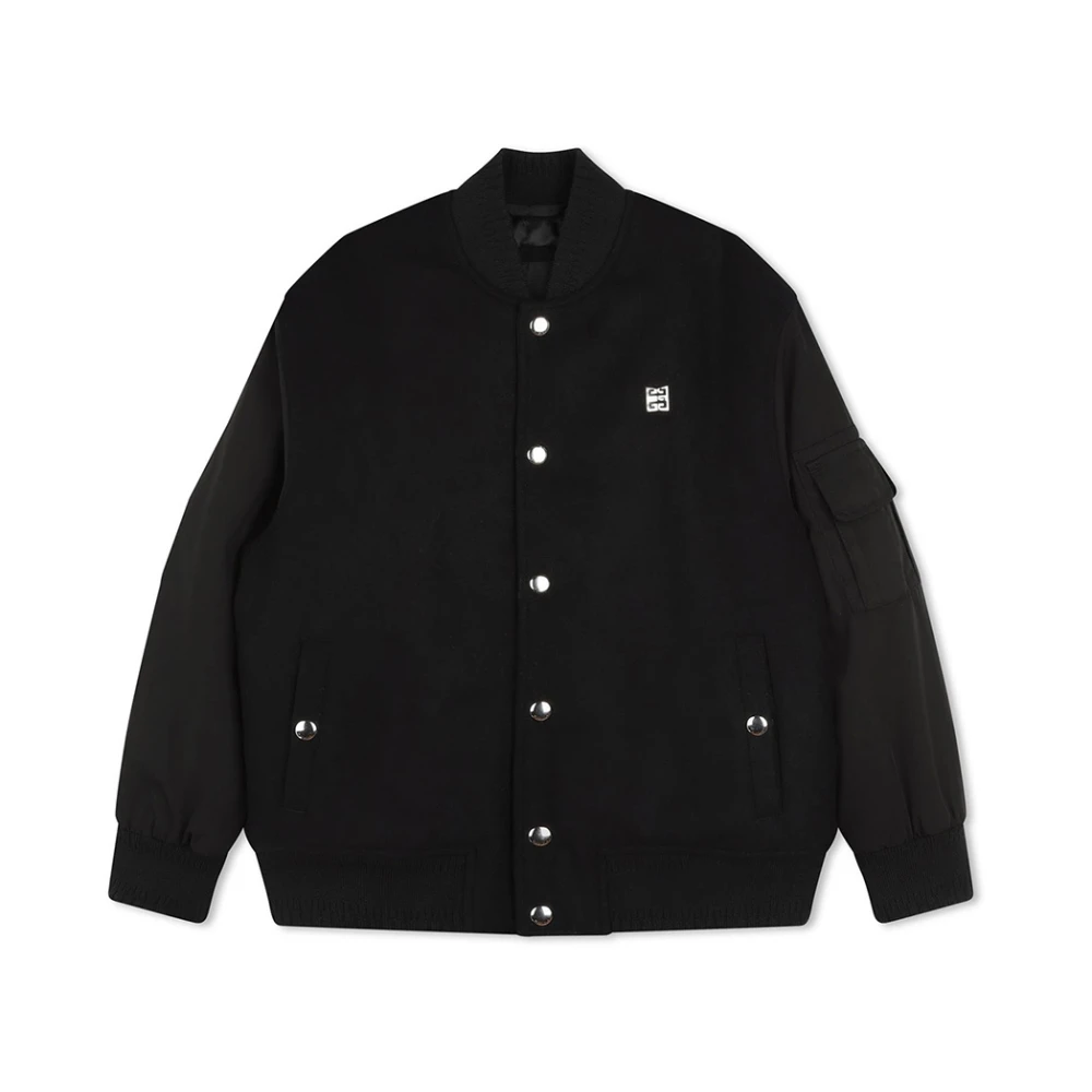 Givenchy Svart Bomberjacka med Metalllogo Black, Pojke