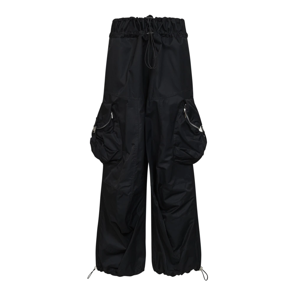 The Attico Black Tapered Trousers - Female - Wide Trousers - M - Trousers