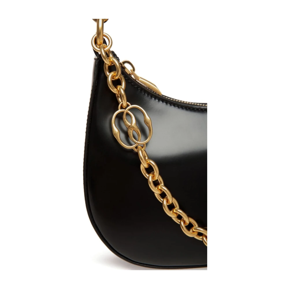 Bally Emblem Motif Zwarte Leren Schoudertas Black Dames