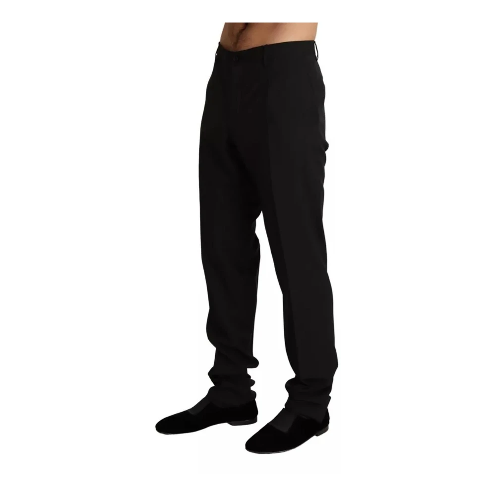 Dolce & Gabbana Zwarte Gestreepte Skinny Jurkbroek Black Heren